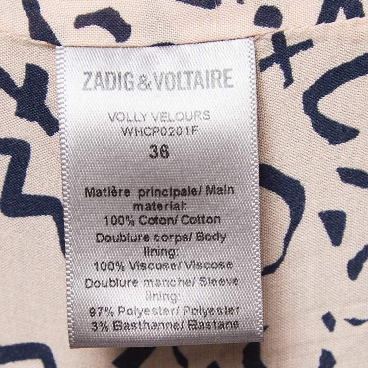 Pre Owned Zadig and Voltaire Navy Blue Velvet Open Front Blazer S