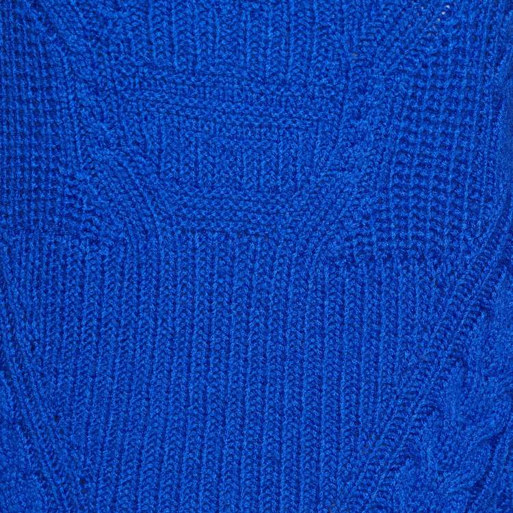 Pre Owned Zadig & Voltaire Defile Royal Blue Wool Knit Kelly Sweater M