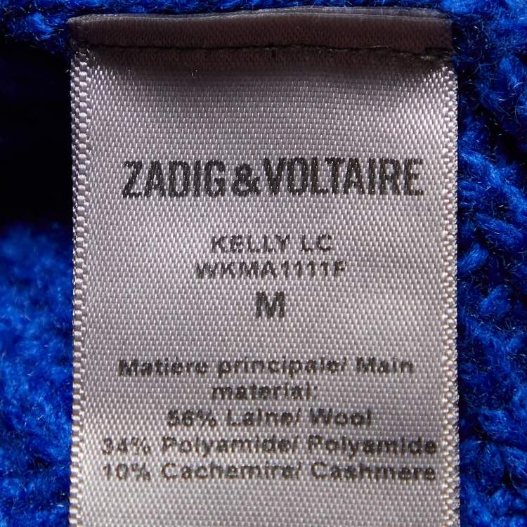 Pre Owned Zadig & Voltaire Defile Royal Blue Wool Knit Kelly Sweater M