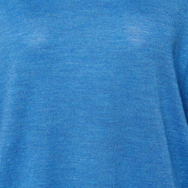 Pre Owned Zadig & Voltaire Blue Logo Intarsia Wool Knit Jumper XS