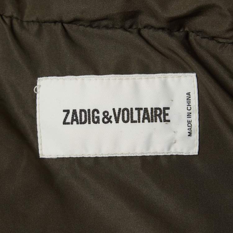 Pre Owned Zadig & Voltaire Green Synthetic Detachable Lining Parka Jacket M