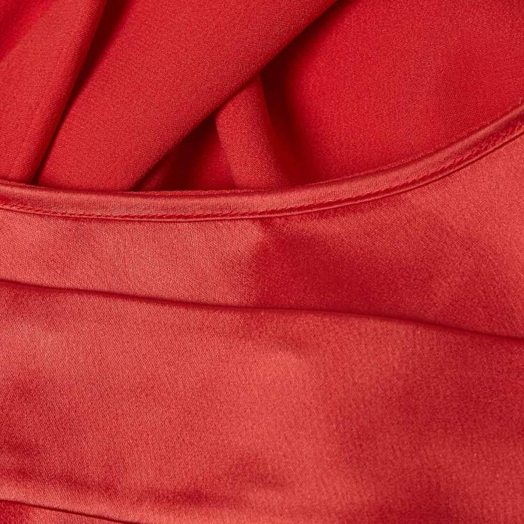Pre Owned Zadig & Voltaire Red Crepe Cut-Out Detail Sleeveless Mini Raff Dress XS