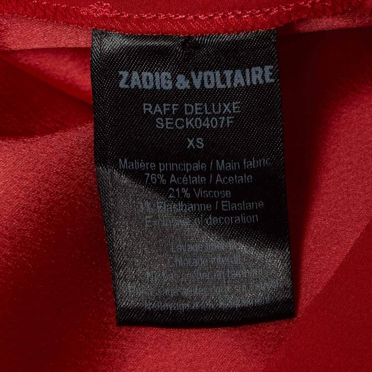 Pre Owned Zadig & Voltaire Red Crepe Cut-Out Detail Sleeveless Mini Raff Dress XS