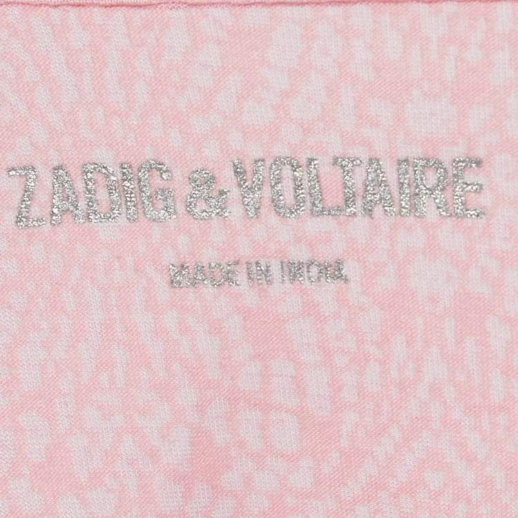 Pre Owned Zadig & Voltaire Pink Wassa Burn Knit V-Neck T-Shirt M