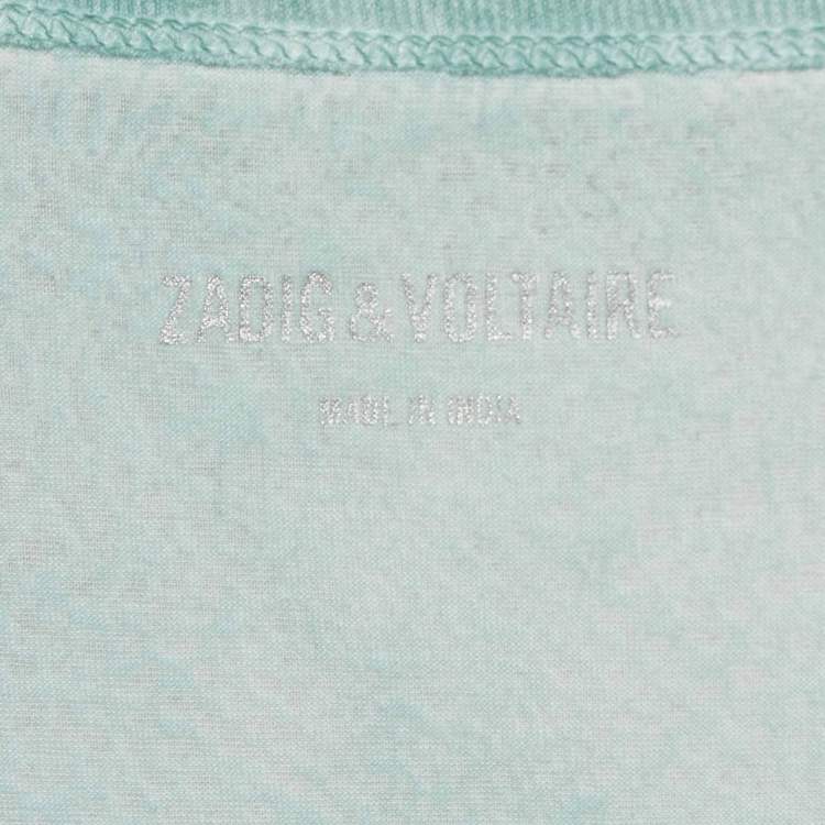 Pre Owned Zadig & Voltaire Mint Green Overdye Lace Knit Mini Dress S
