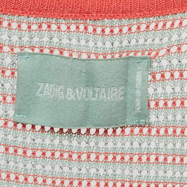 Pre Owned Zadig & Voltaire Multicolor Lurex Knit Tank Top S