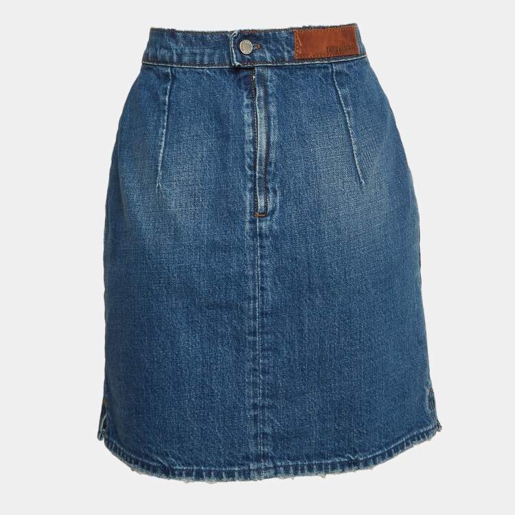 Pre Owned Zadig & Voltaire Blue Denim Juny Bleu Mini Skirt M