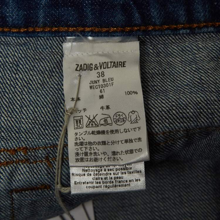 Pre Owned Zadig & Voltaire Blue Denim Juny Bleu Mini Skirt M
