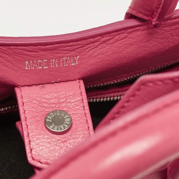Pre Owned Zadig & Voltaire Pink Leather XS Candide Tote