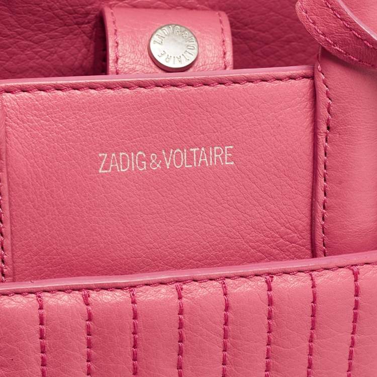 Pre Owned Zadig & Voltaire Pink Leather XS Candide Tote