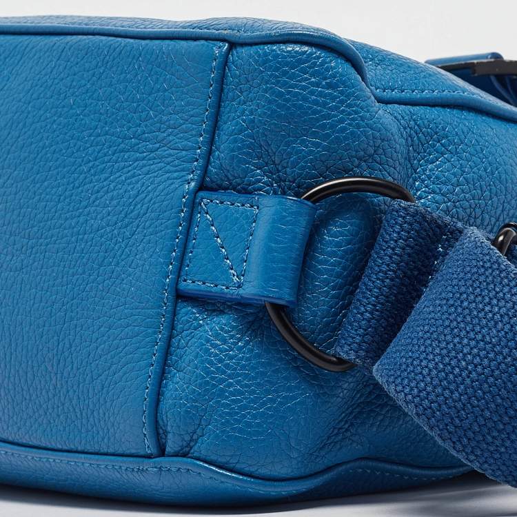 Pre Owned Zadig & Voltaire Blue Studded Leather Flap Crossbody Bag