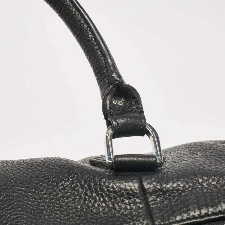 Pre Owned Zadig & Voltaire Black Leather Zip Boston Bag