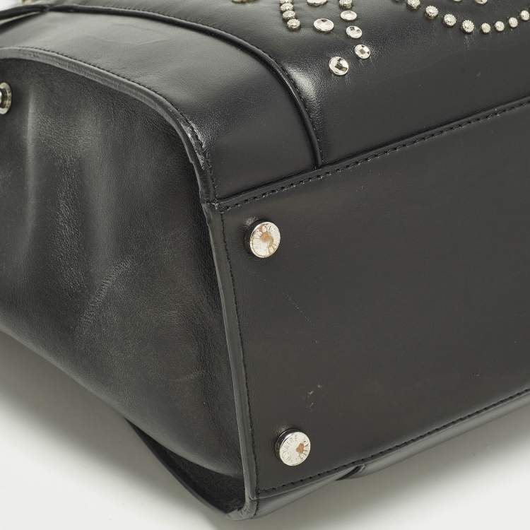 Pre Owned Zadig & Voltaire Candide Embellished Medium Black Leather Tote