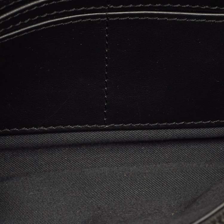 Pre Owned Zadig & Voltaire Le City Black Printed Fabric and Leather Wallet On Chain