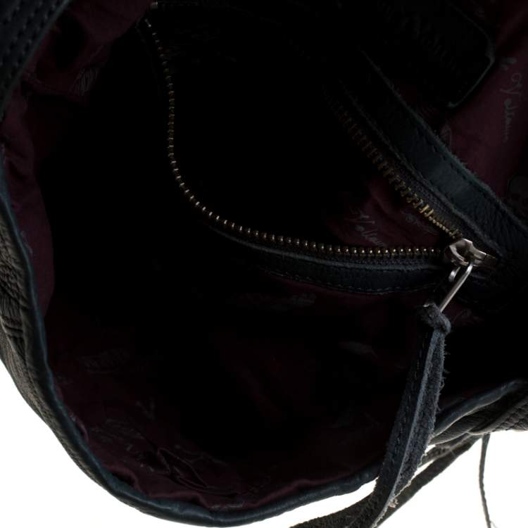 Pre Owned Zadig & Voltaire Blue Leather Baguette Hippy Lave Hobo 