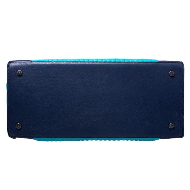 Pre Owned Zadig and Voltaire Blue/Green Leather Large Candide Tote