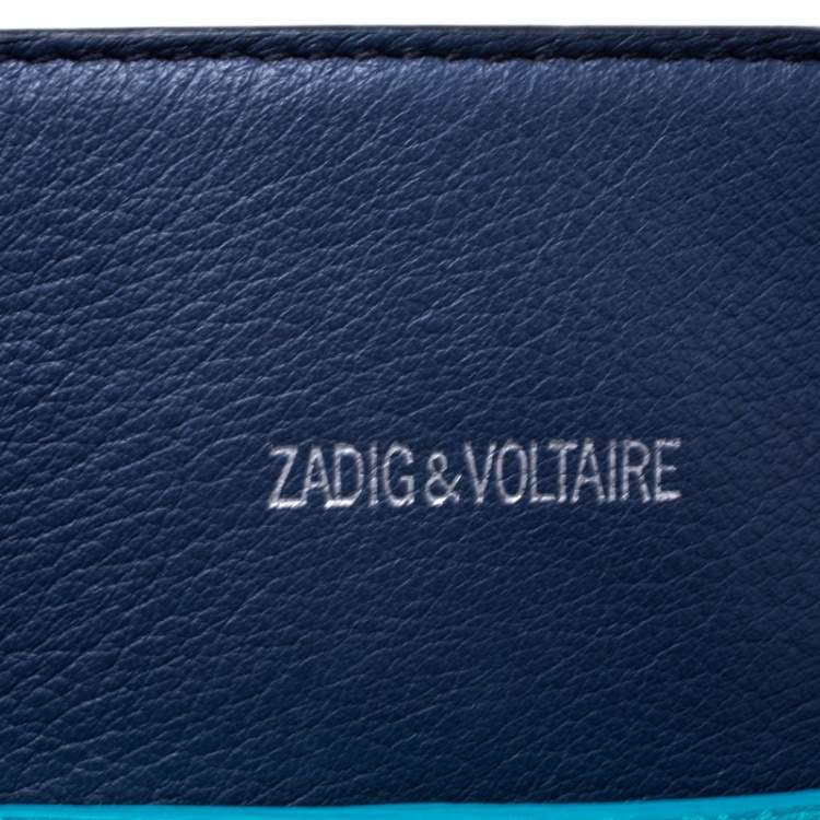 Pre Owned Zadig and Voltaire Blue/Green Leather Large Candide Tote
