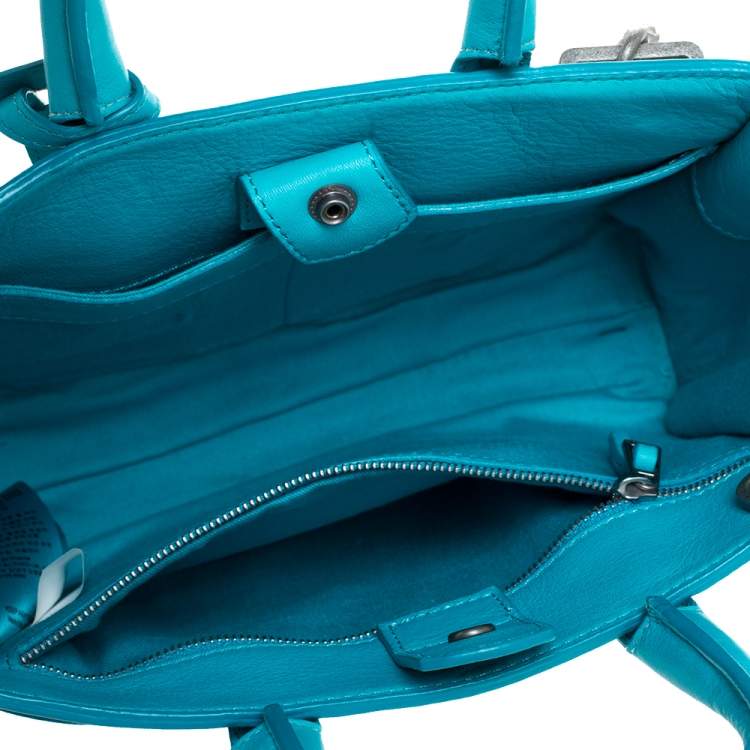Pre Owned Zadig and Voltaire Blue Leather XS Candide Tote
