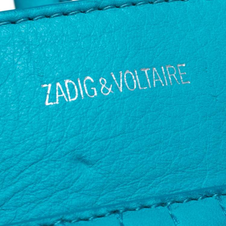 Pre Owned Zadig and Voltaire Blue Leather XS Candide Tote