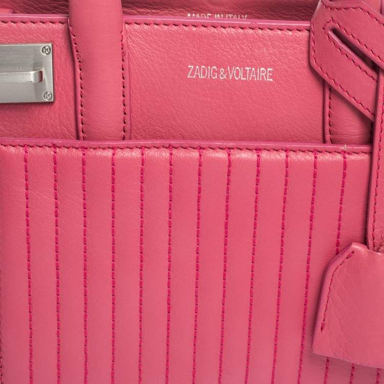 Pre Owned Zadig and Voltaire Pink Leather XS Candide Tote