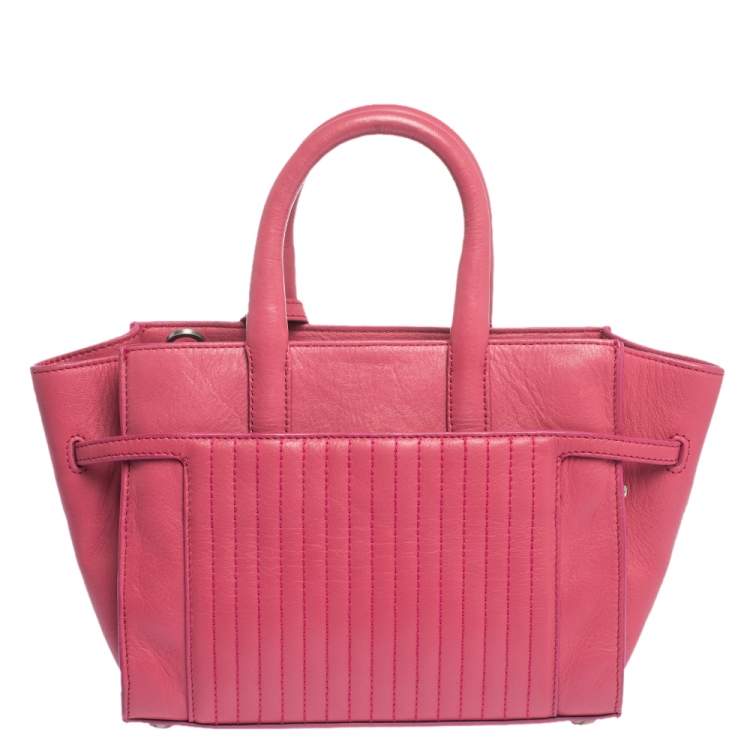 Pre Owned Zadig and Voltaire Pink Leather XS Candide Tote