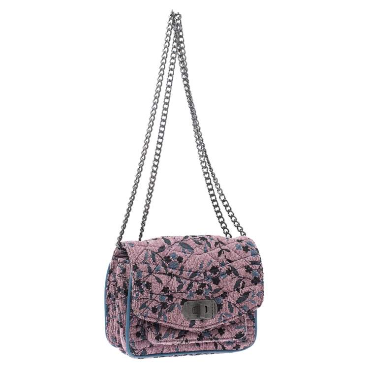 Pre Owned Zadig and Voltaire Pink/Blue Fabric and Leather Shoulder Bag