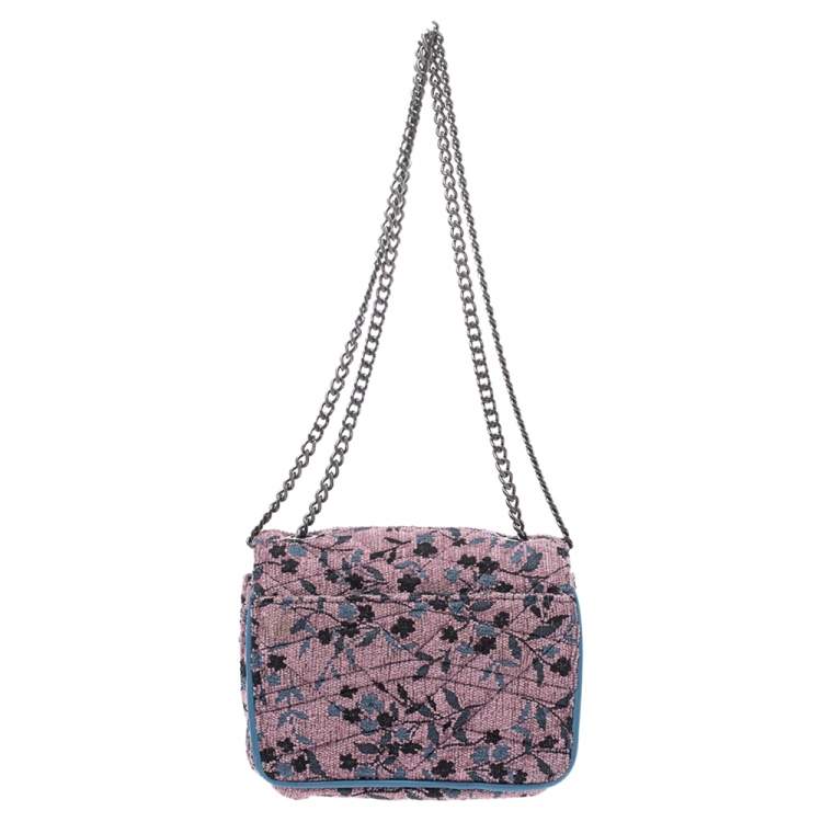 Pre Owned Zadig and Voltaire Pink/Blue Fabric and Leather Shoulder Bag