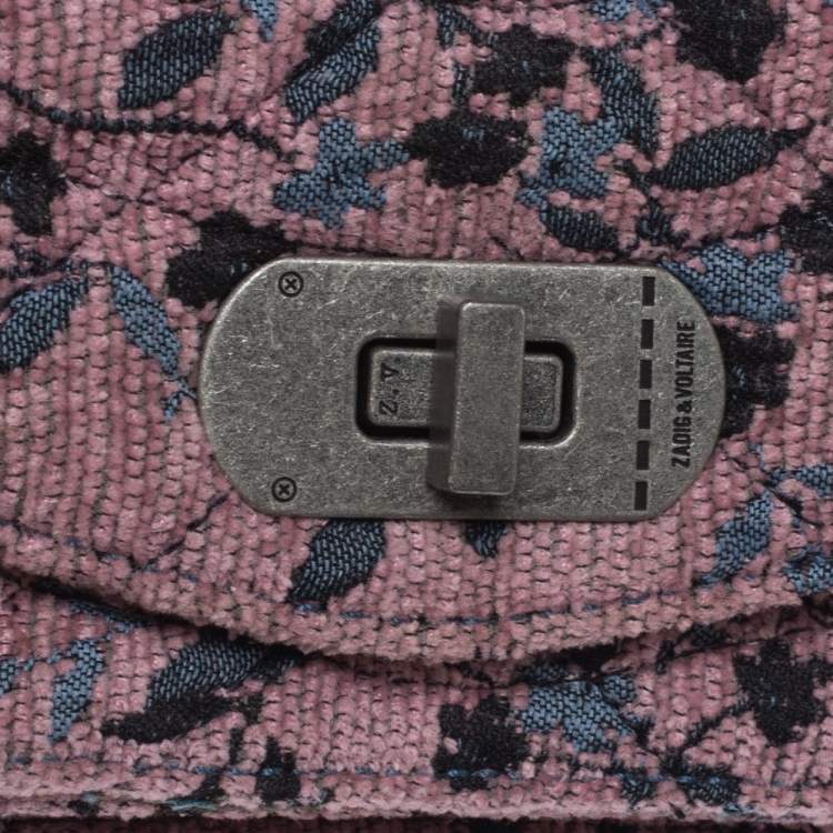 Pre Owned Zadig and Voltaire Pink/Blue Fabric and Leather Shoulder Bag
