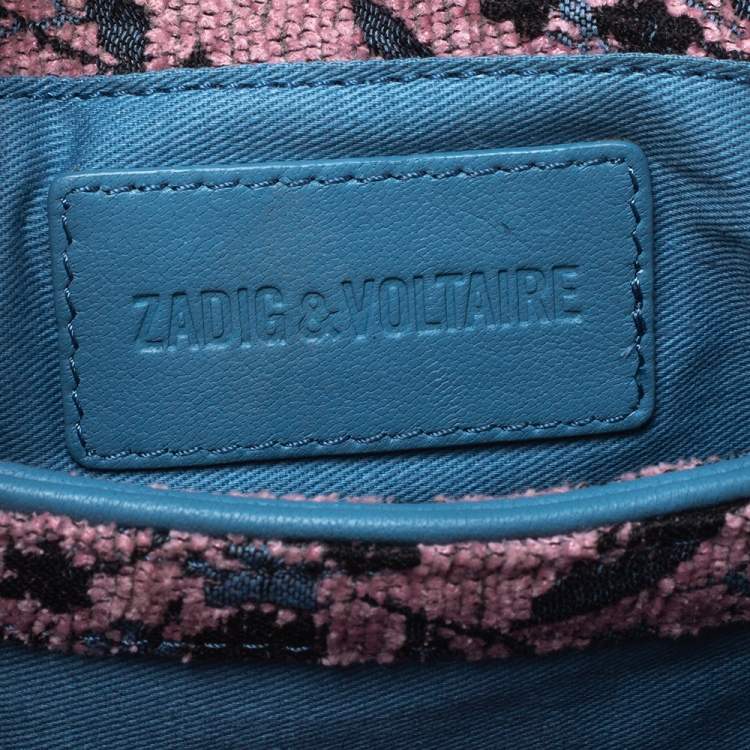 Pre Owned Zadig and Voltaire Pink/Blue Fabric and Leather Shoulder Bag