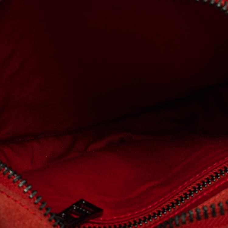 Pre Owned Zadig & Voltaire Camine Red Suede Bamboo Hippie Crossbody Bag 