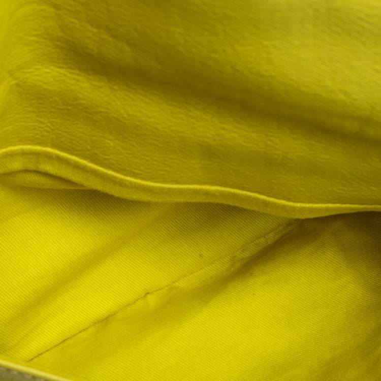 Pre Owned Zadig & Voltaire Yellow Leather Rock Foldover Crossbody Bag