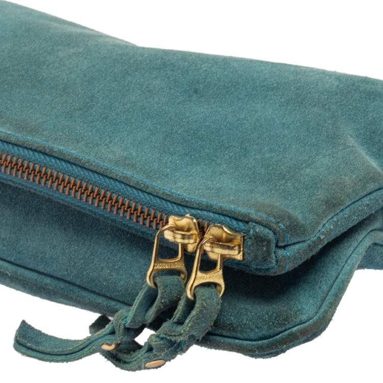 Pre Owned Zadig and Voltaire Blue Suede Clutch
