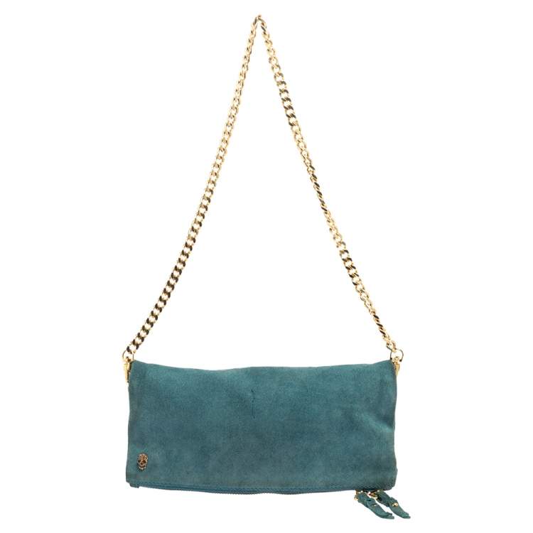 Blue suede clutch online