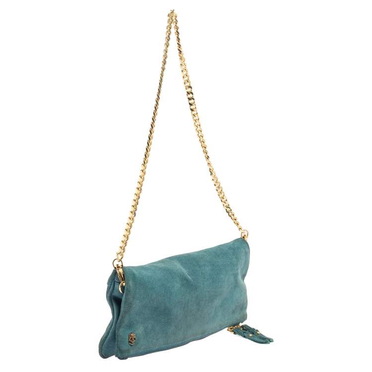 Pre Owned Zadig and Voltaire Blue Suede Clutch