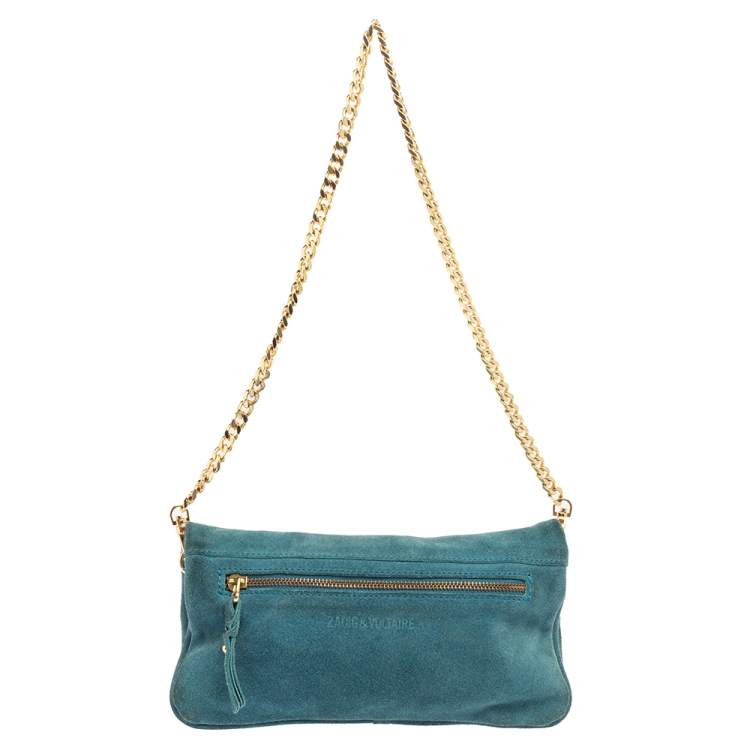 Pre Owned Zadig and Voltaire Blue Suede Clutch