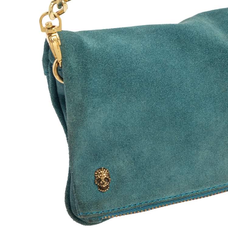 Pre Owned Zadig and Voltaire Blue Suede Clutch
