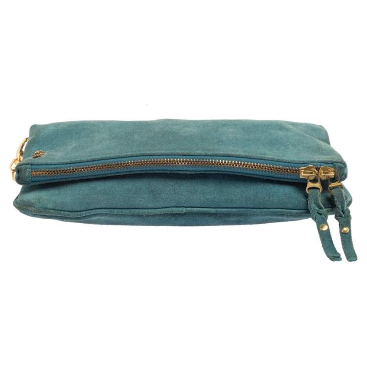 Pre Owned Zadig and Voltaire Blue Suede Clutch
