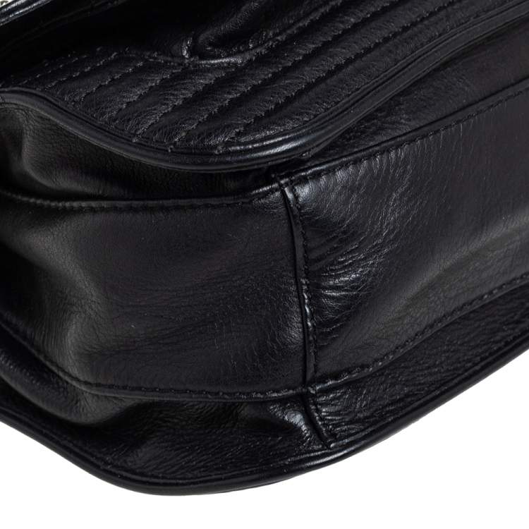 Pre Owned Zadig & Voltaire Black Leather Studded Crossbody Bag