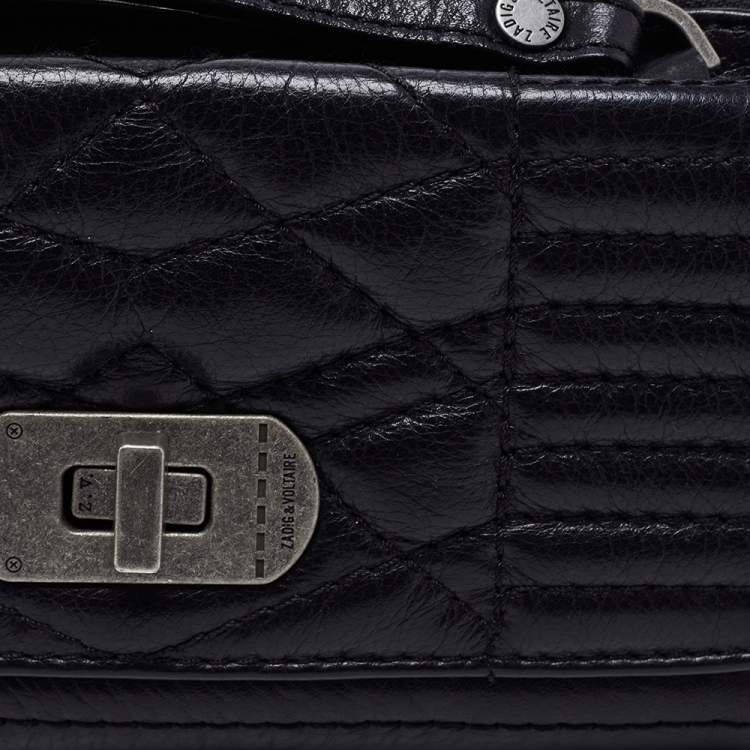 Pre Owned Zadig and Voltaire Black Quilted Leather Continental Wallet