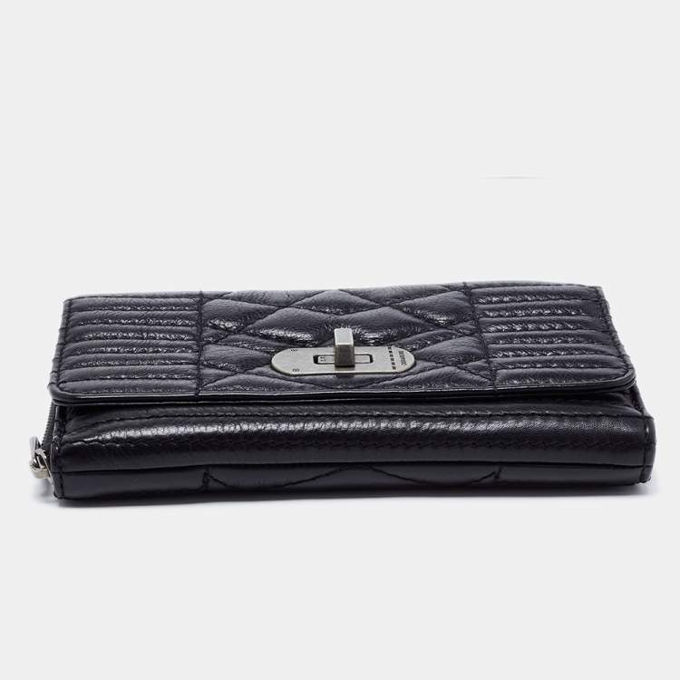 Pre Owned Zadig and Voltaire Black Quilted Leather Continental Wallet