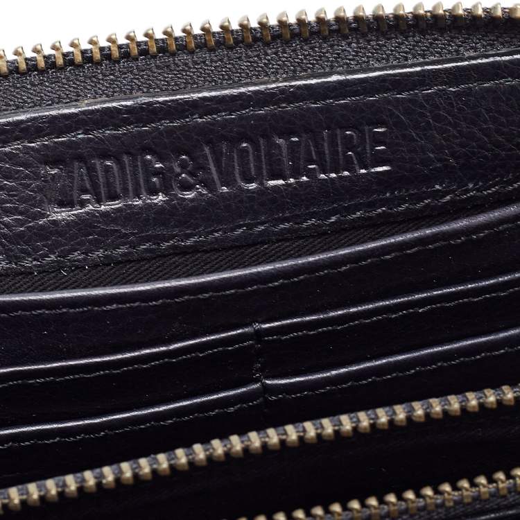 Pre Owned Zadig and Voltaire Black Quilted Leather Continental Wallet
