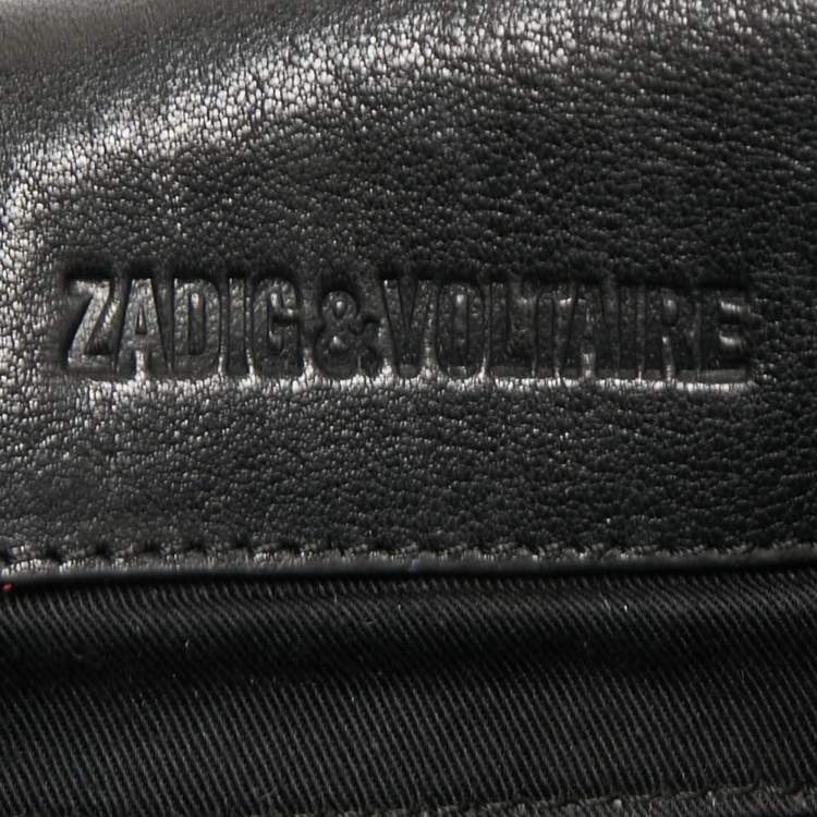 Pre Owned Zadig and Voltaire Black Leather and Suede Fringe Shoulder Bag