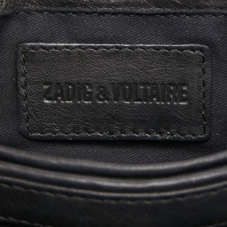 Pre Owned Zadig and Voltaire Black Quilted Leather Skinny Love Crossbody Bag