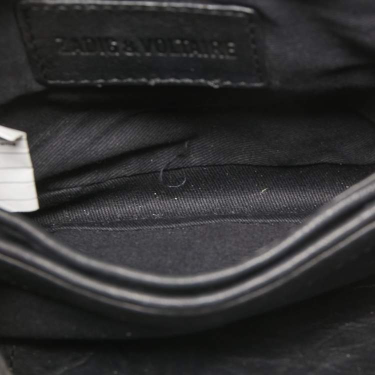 Pre Owned Zadig and Voltaire Black Quilted Leather Skinny Love Crossbody Bag