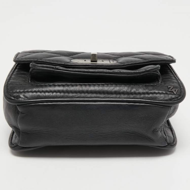 Pre Owned Zadig and Voltaire Black Quilted Leather Skinny Love Crossbody Bag