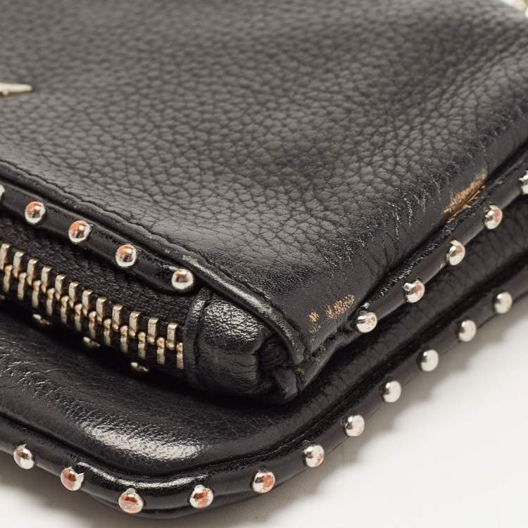 Pre Owned Zadig and Voltaire Black Leather Rock Clutch
