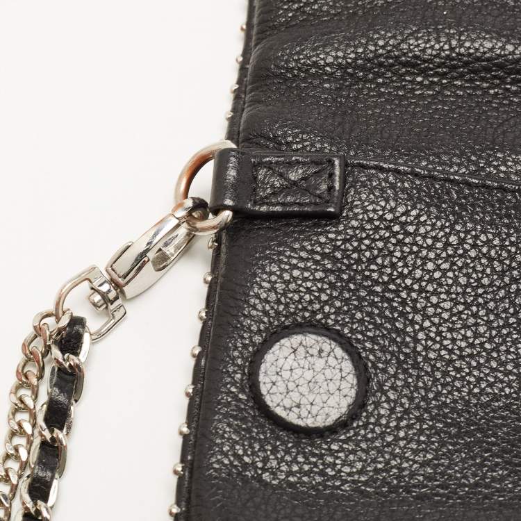 Pre Owned Zadig and Voltaire Black Leather Rock Clutch
