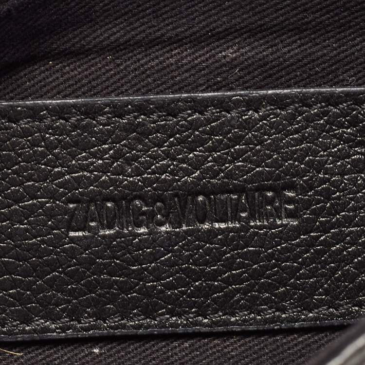 Pre Owned Zadig and Voltaire Black Leather Rock Clutch