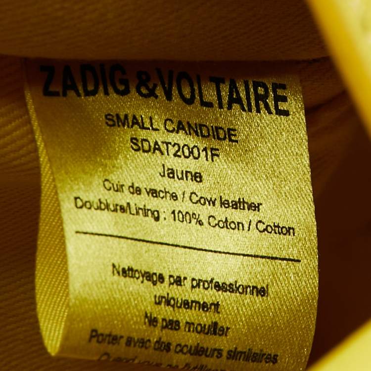 Pre Owned Zadig & Voltaire Yellow Leather Medium Candide Tote