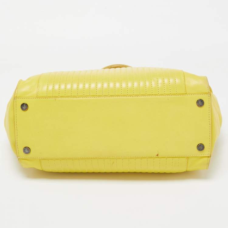 Pre Owned Zadig & Voltaire Yellow Leather Medium Candide Tote